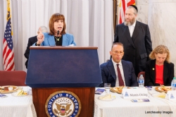 US Representative Kathy Manning speaking, Kathy Manning