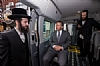 NYC Councilmember Brad Lander with Hamaspik's Naftuli Tessler in one of the new vans