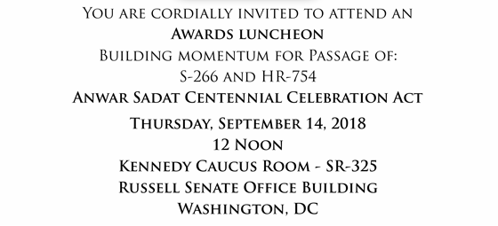 Sadat Celebration Invitation, 9/14/2017
